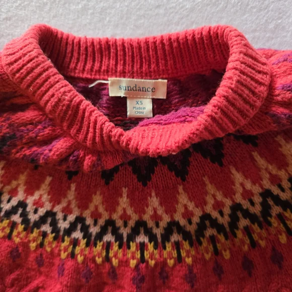 Sundance Red and Pink Patterned Sweater - Picture 2 of 2